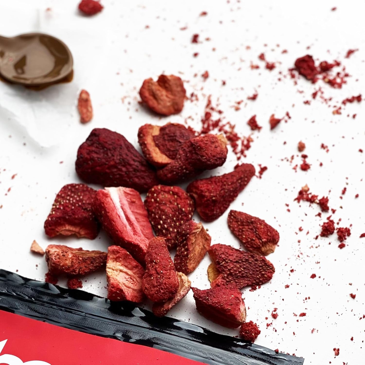 Fructe liofilizate BAM, 40 grame, fructe naturale, deserturi perfecte, aromă bogată (căpșuni) Produse deshidratate Naty Shop