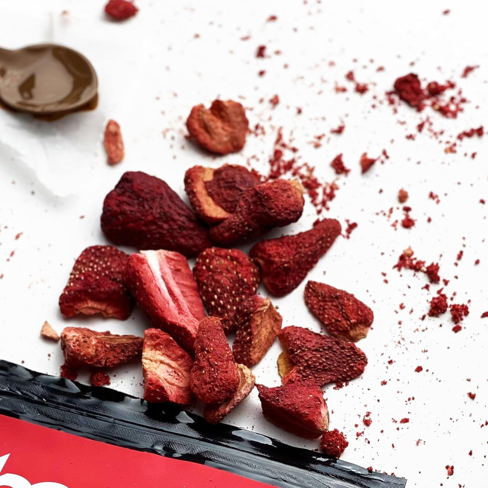 Fructe liofilizate BAM, 40 grame, fructe naturale, deserturi perfecte, aromă bogată (căpșuni) Produse deshidratate Naty Shop