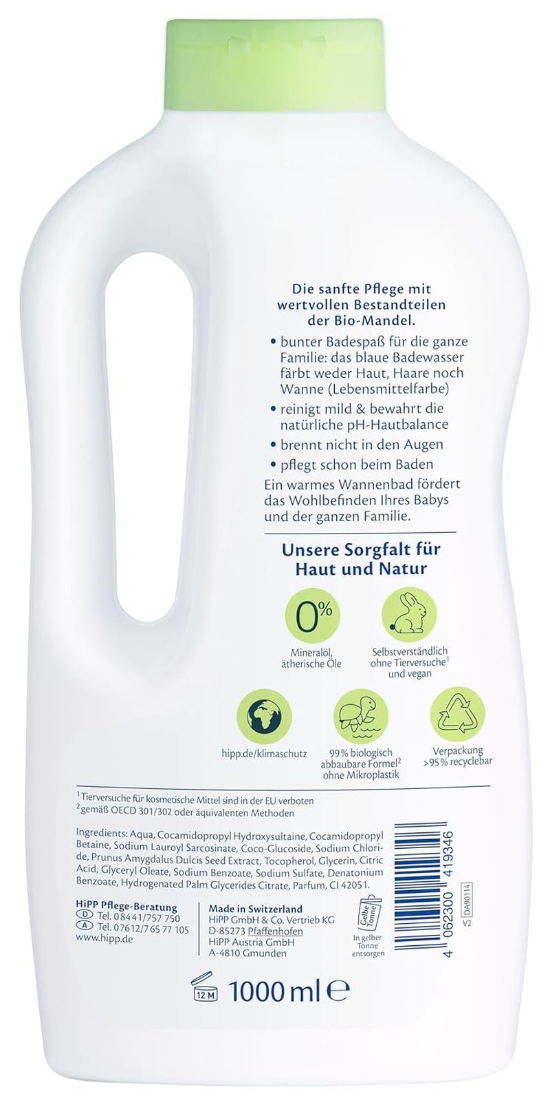 HiPP Baby Gentle Family Bath, 1000ml Copii - Baie si Skincare Naty Shop