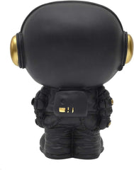HOME DECO FACTORY, HD0160, Statuie astronaut cu buzunar gol negru, obiect decorativ modern și practic, design futurist, ideal pentru camera de zi sau birou, dimensiune: 20 cm, culoare: negru și auriu Statuete si sculpturi Naty Shop