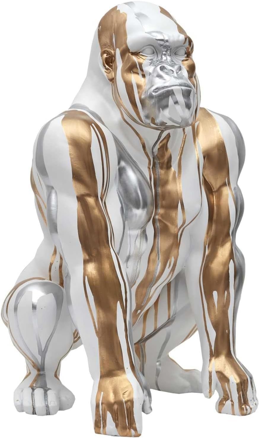 HOME DECO FACTORY, HD0160, Statuie astronaut cu buzunar gol negru, obiect decorativ modern și practic, design futurist, ideal pentru camera de zi sau birou, dimensiune: 20 cm, culoare: negru și auriu Statuete si sculpturi Naty Shop Argint. Alb Argent, Blanc