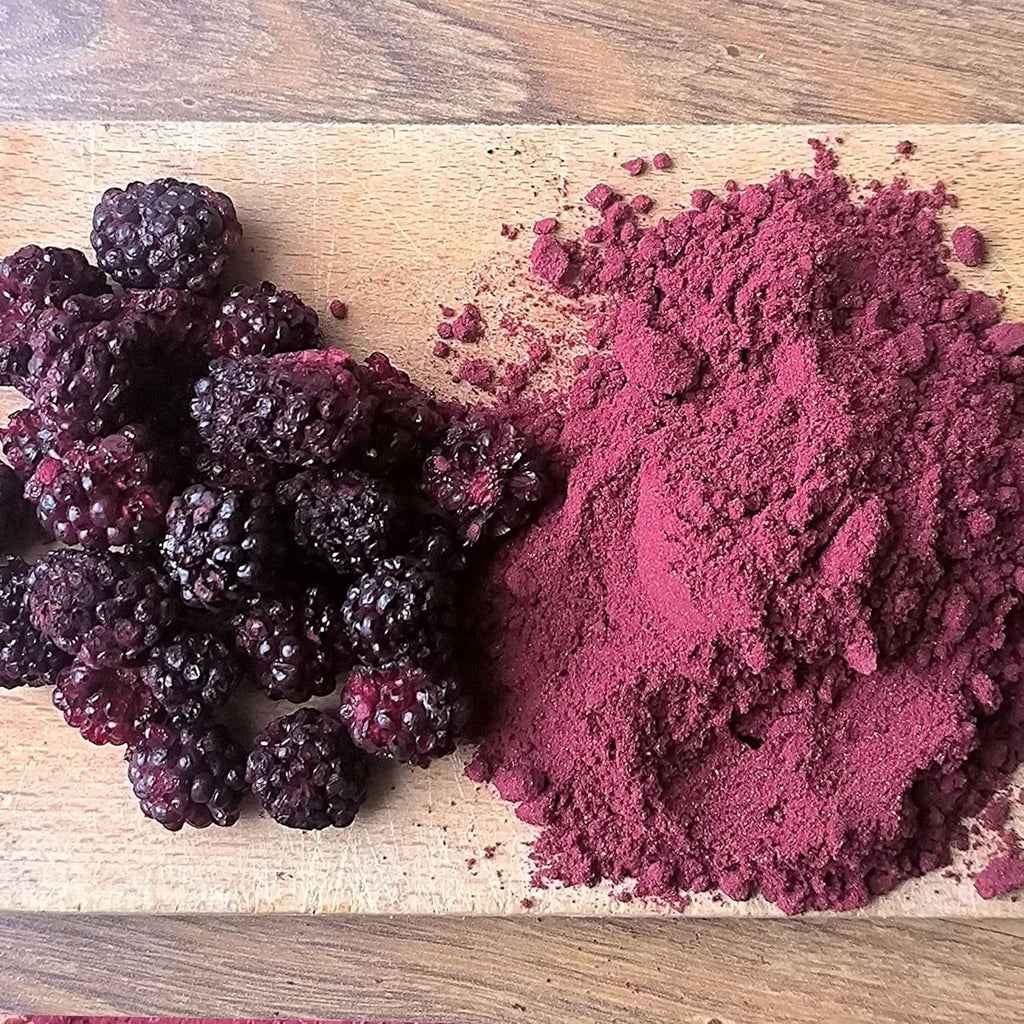 Mure liofilizate în pulbere | 100% pulbere de fructe liofilizate Fructe naturale uscate fără aditivi | pulbere de fructe Fructe liofilizate pulbere de mure Produse deshidratate Naty Shop