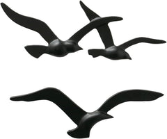 Obiect de perete Birdy (auriu, decorațiuni de perete din metal, motiv maritim, perete mural pentru hol / living / sufragerie) 1011623 Statuete si sculpturi Naty Shop Negru