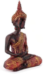 pajoma decorativ Buddha, meditând, sculptură cu mantie roșie / aurie Statuete si sculpturi Naty Shop