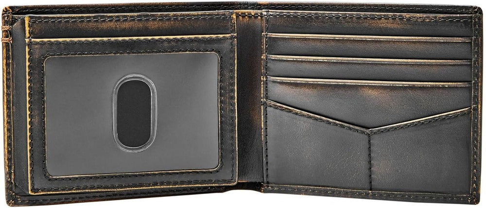Portofel bifold din piele Fossil Wade pentru bărbați 11,43 cm L x 1,905 cm l x 8,89 cm H Portofel Barbati Naty Shop