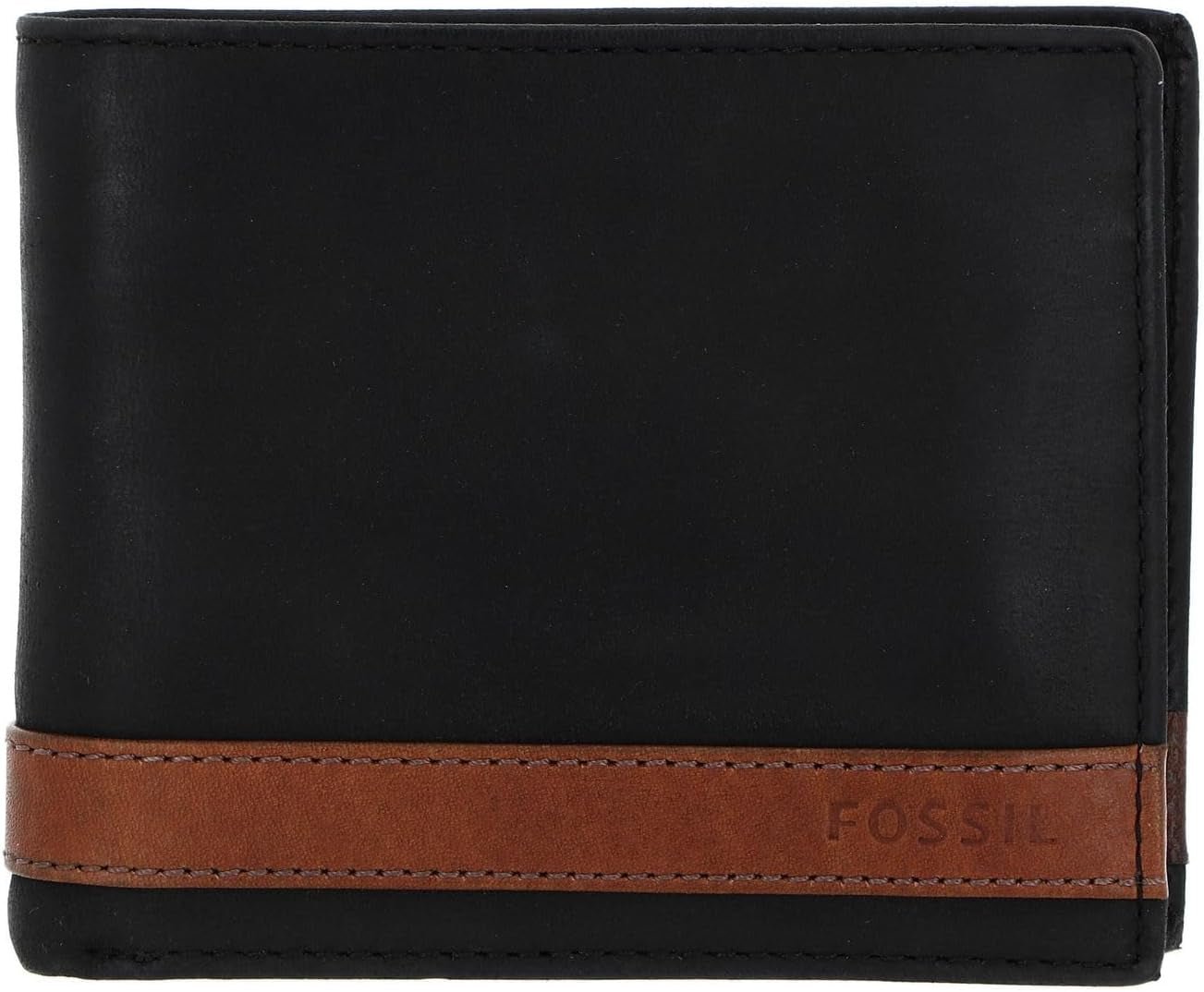 Portofel bifold din piele Quinn pentru bărbați Fossil 11,43 cm L x 2,54 cm l x 9,525 cm H Portofel Barbati Naty Shop Negru