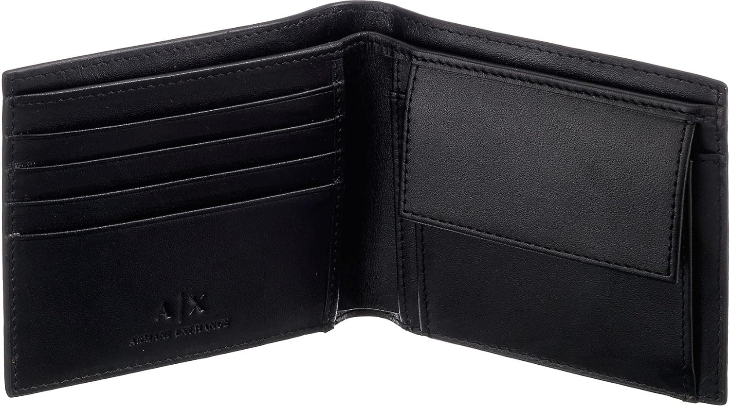Portofel pentru bărbați Armani Exchange Essential, simplu, cu logo imprimat, negru Portofel Barbati Naty Shop