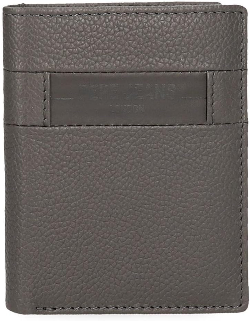 Portofele și portmonee Pepe Jeans Checkbox din piele de vacă, negru, maro, albastru și gri - Naty Shop