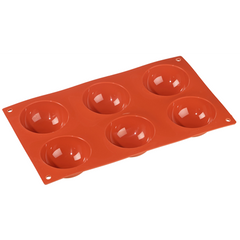 Forma Silikonové polokoule 79 x 29 x 30 mm, 6 dutin
