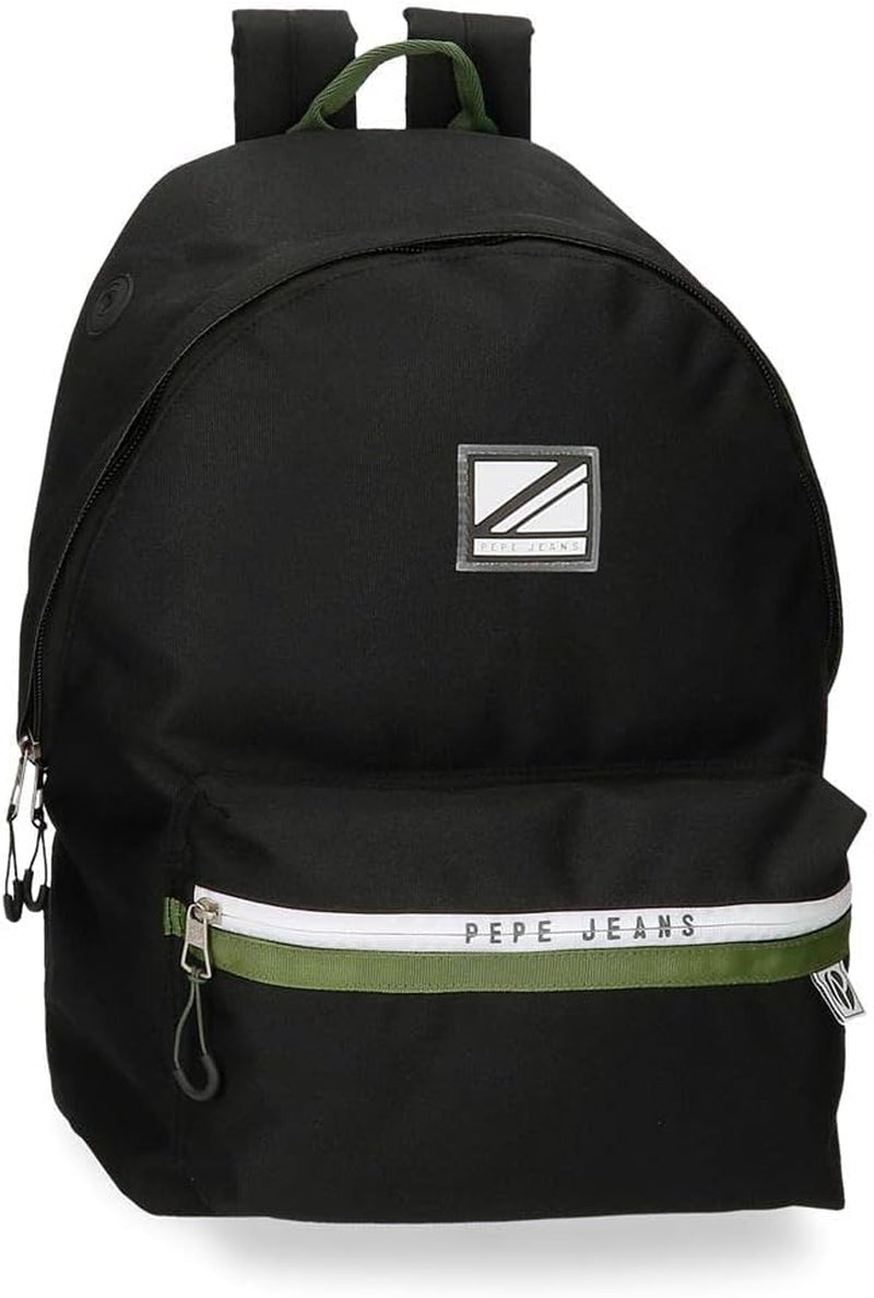 Rucsac Pepe Jeans Luca pentru laptop, compartiment dublu cu troler, 15.6 inch, negru, 31 x 44 x 15 cm, poliester 23.87 l, negru , Rucsac pentru laptop cu compartiment dublu și troler Bagaje și echipament de călătorie Naty Shop Rucsac