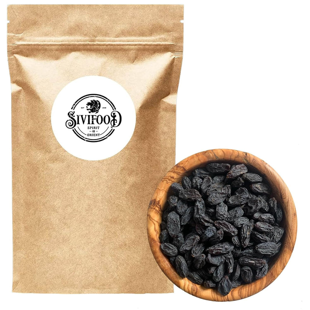SIVIFOOD sultane negre jumbo 300g - sultane negre mari și delicioase de calitate superioară, uscate în mod natural struguri dulci fructiferi nesulfurați neîndulciți neîndulciți fără ulei fără aditivi Kishmish Produse deshidratate Naty Shop 300G