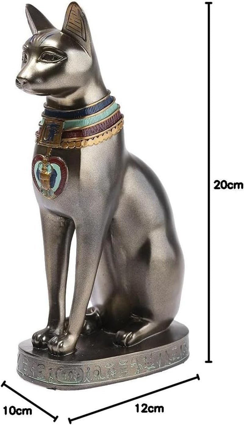 - Statuetă Bastet 21 cm - Statuetă pisică egipteană - Statuie decorare Egiptul Antic - Figurină pisică - Bust egiptean - Decorațiune originală idee cadou - Sculptură zeitate Statuete si sculpturi Naty Shop