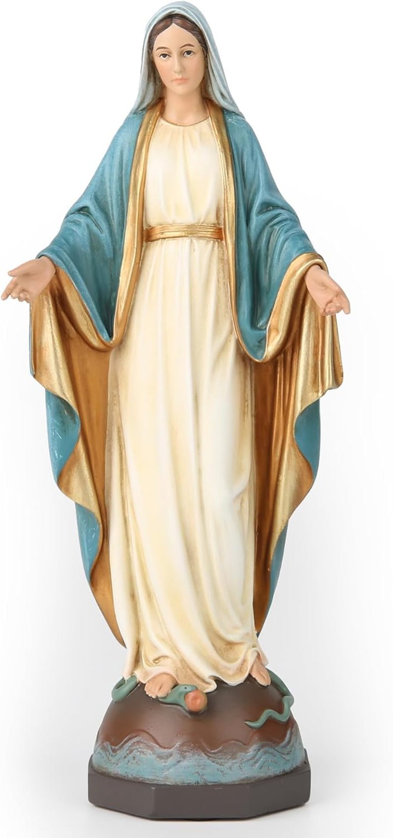 Statuie catolică BC a Doamnei noastre de Grație, figura Fecioarei Maria pentru altar, cadou religios pentru mamă, decorațiuni catolice pentru casă, 34,3 cm înălțime, pictată manual de Buildclassic (elegant) Statuete si sculpturi Naty Shop Elegant 7 inch H