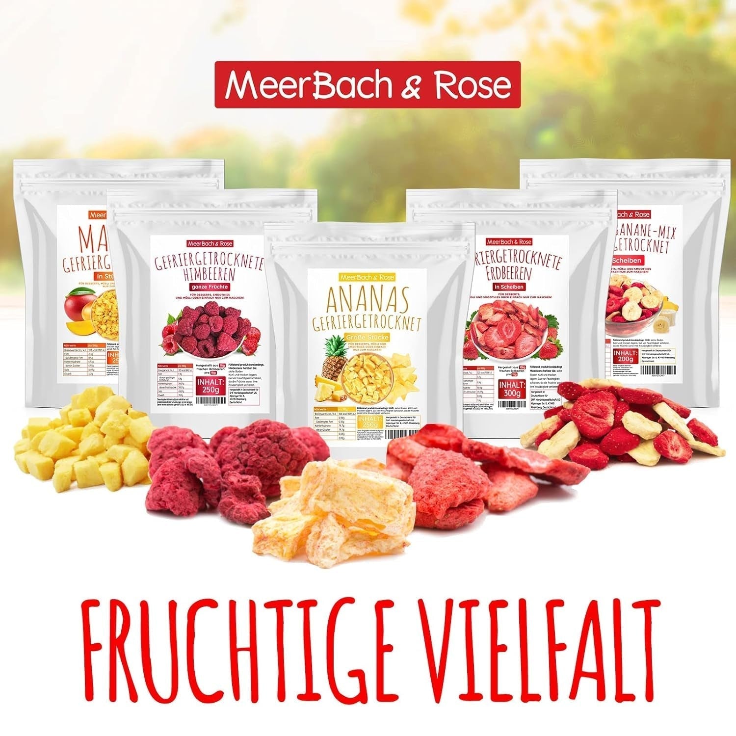 Strawberry-banana mix 200g - căpșuni liofilizate și banane liofilizate ca o gustare delicioasă într-o pungă Produse deshidratate Naty Shop