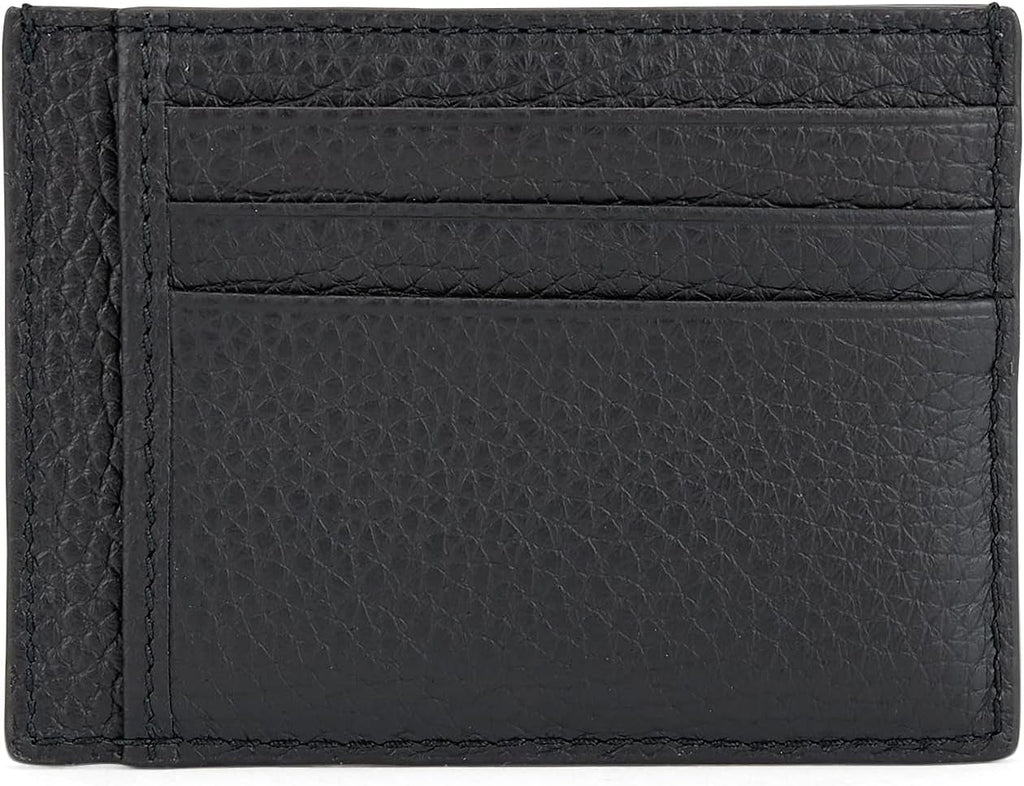 Suport de card BOSS Crosstown S card N pentru bărbați din piele italiană cu logo argintiu Portofel Barbati Naty Shop