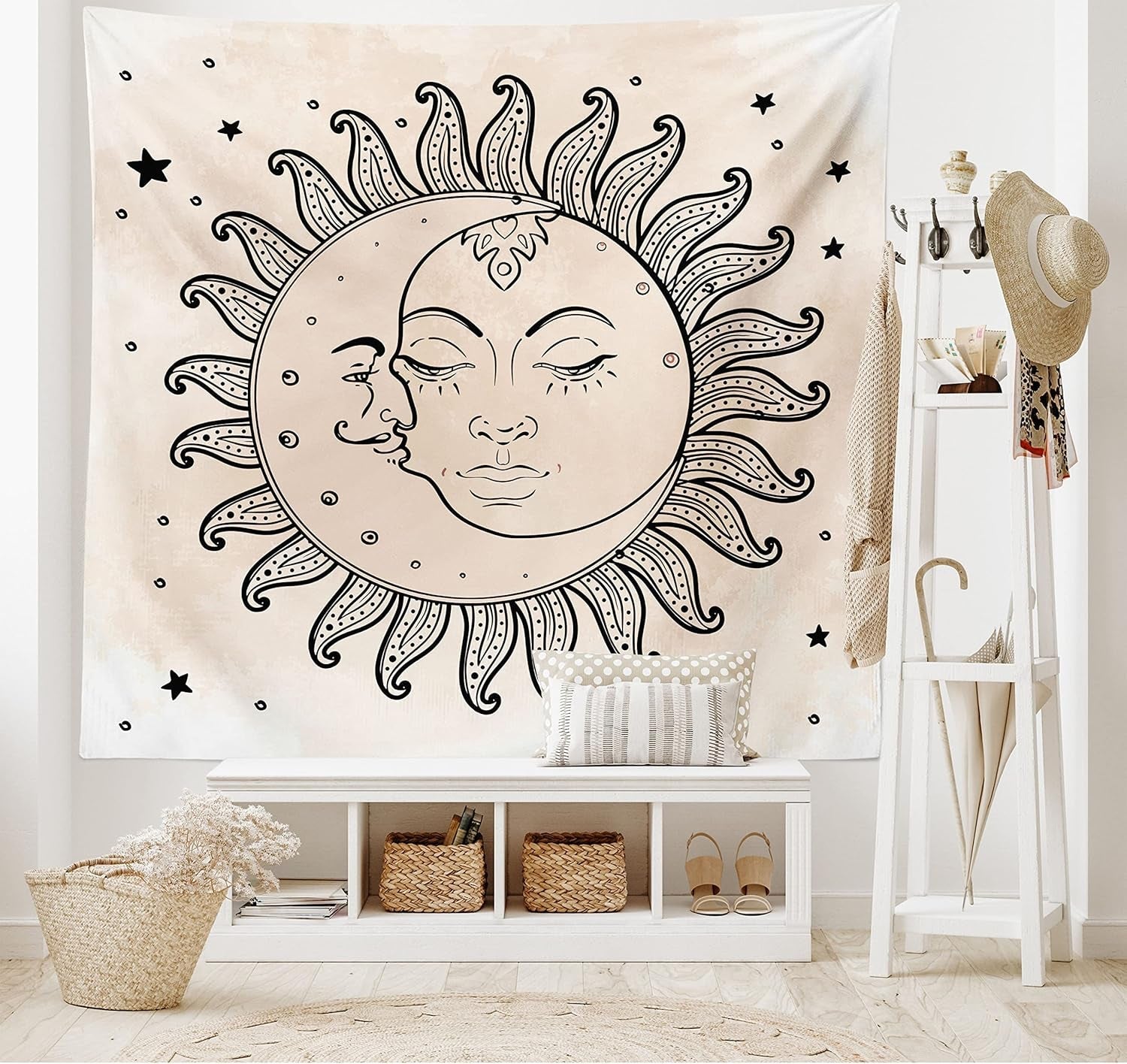 Tapiserie abakuhaus wanderlust harta animala lumii desene Casa - Accesorii si Decoratiuni Naty Shop Gri cărbune tan 230L X 140B Cm