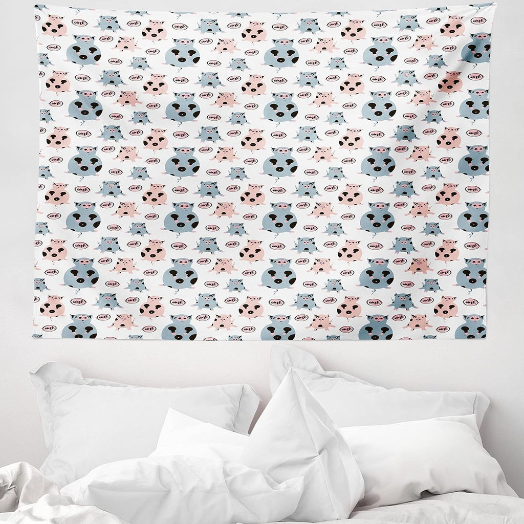 Tapiserie abakuhaus wanderlust harta animala lumii desene Casa - Accesorii si Decoratiuni Naty Shop Gri Albastru 150L X 110B Cm