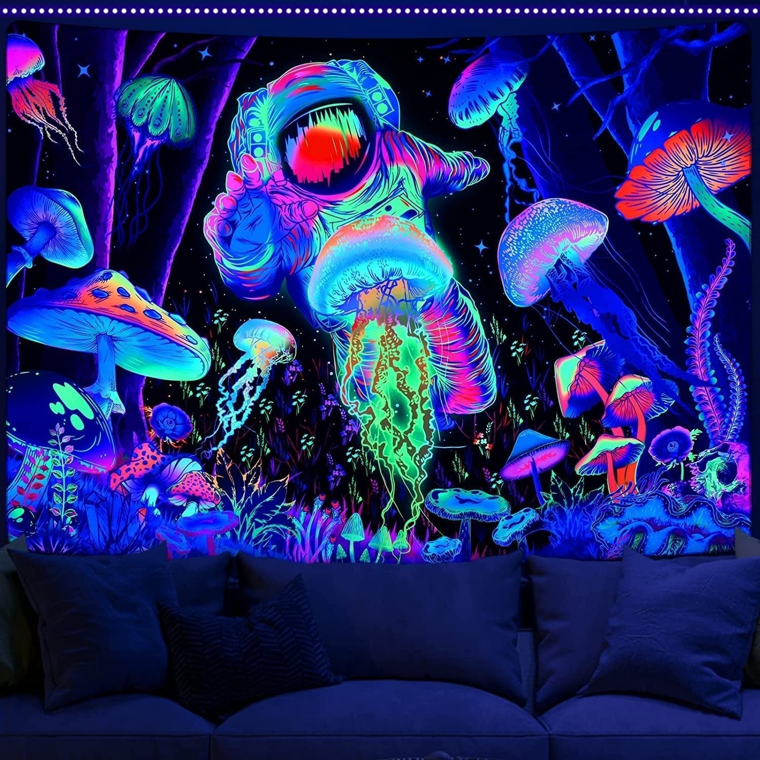 Tapiserie alishomtll black light abstract wall art Casa - Accesorii si Decoratiuni Naty Shop Multi 150L X 130B Cm