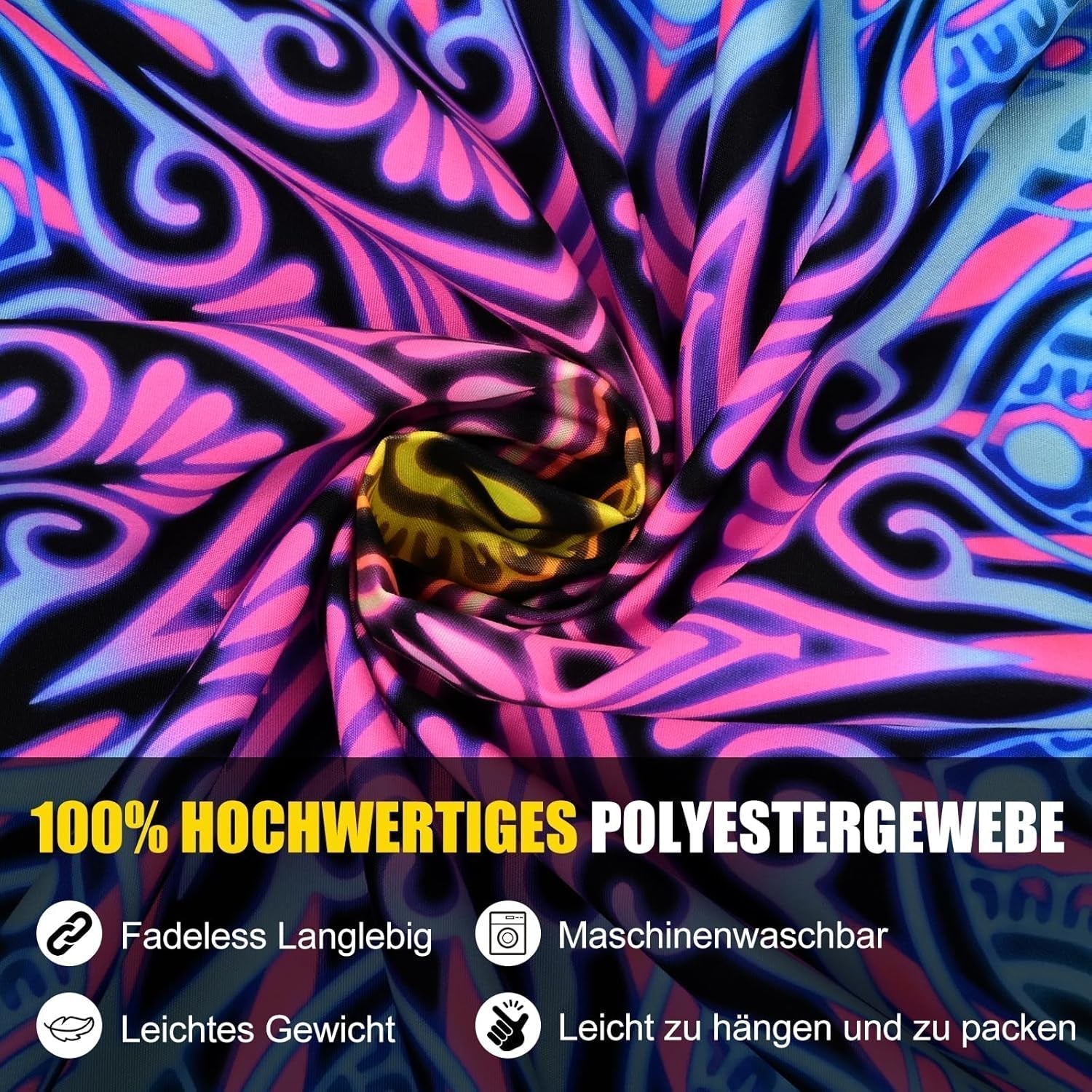 Tapiserie alishomtll mandala colorata lumina neagra arta Casa - Accesorii si Decoratiuni Naty Shop