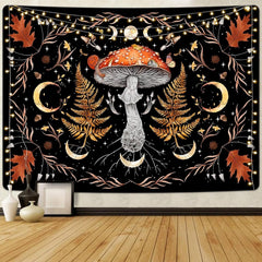 Tapiserie alishomtll vintage mushroom moon maple leaf botanical Casa - Accesorii si Decoratiuni Naty Shop Multi 150L X 130B Cm