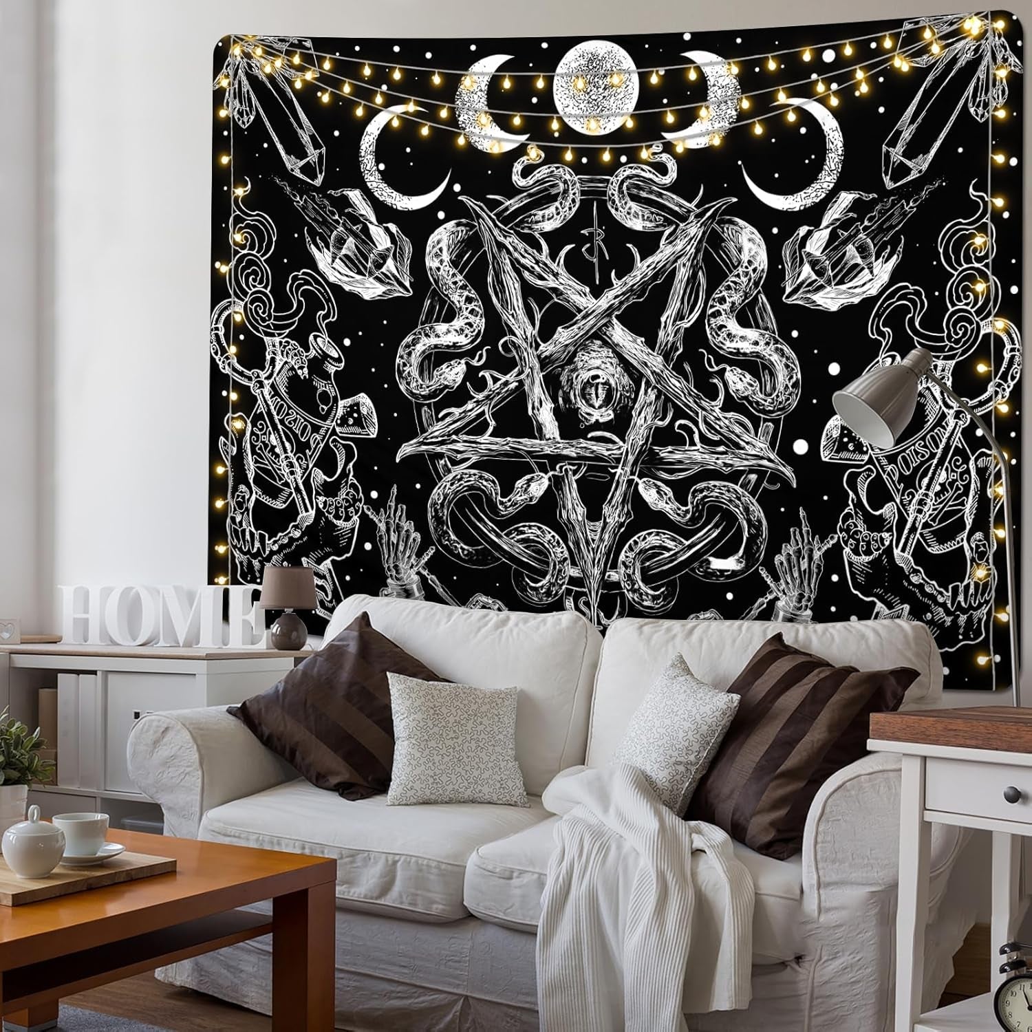 Tapiserie alishomtll witchy snake estetic gothic pentagram wall Casa - Accesorii si Decoratiuni Naty Shop