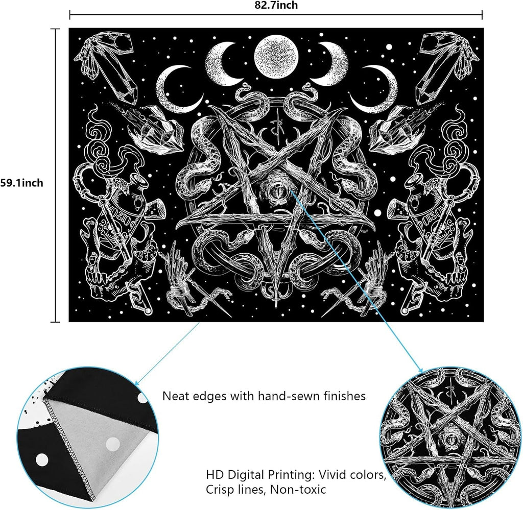 Tapiserie alishomtll witchy snake estetic gothic pentagram wall Casa - Accesorii si Decoratiuni Naty Shop