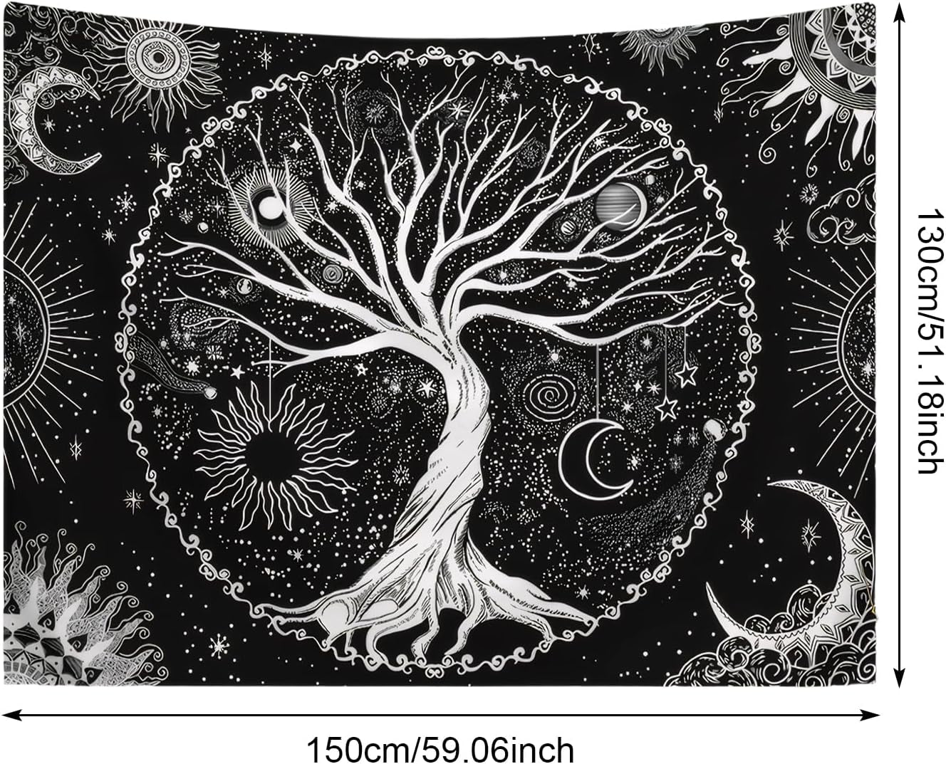 Tapiserie copac viata sun moon Casa - Accesorii si Decoratiuni Naty Shop