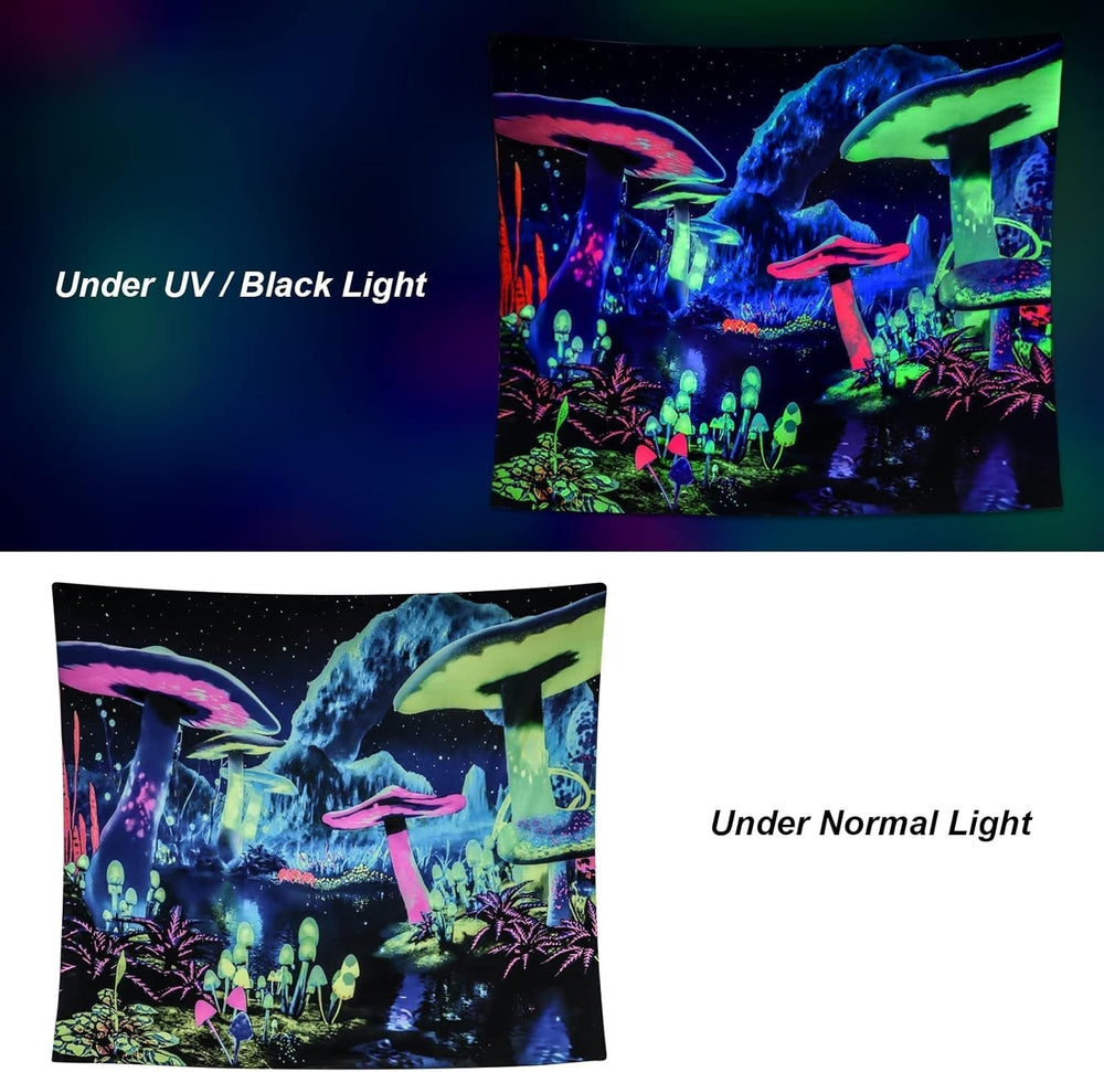 Tapiserie dremisland blacklight mushroom psychedelic reactive galaxy wall Casa - Accesorii si Decoratiuni Naty Shop