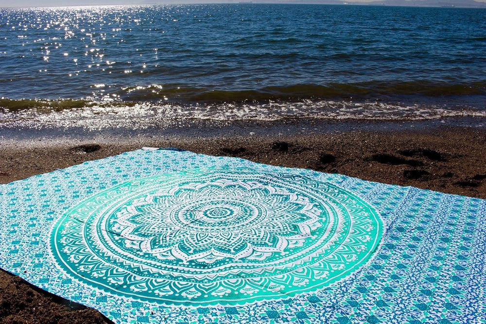 Tapiserie indiana mandala verde decorare estetica decorarea Casa - Accesorii si Decoratiuni Naty Shop