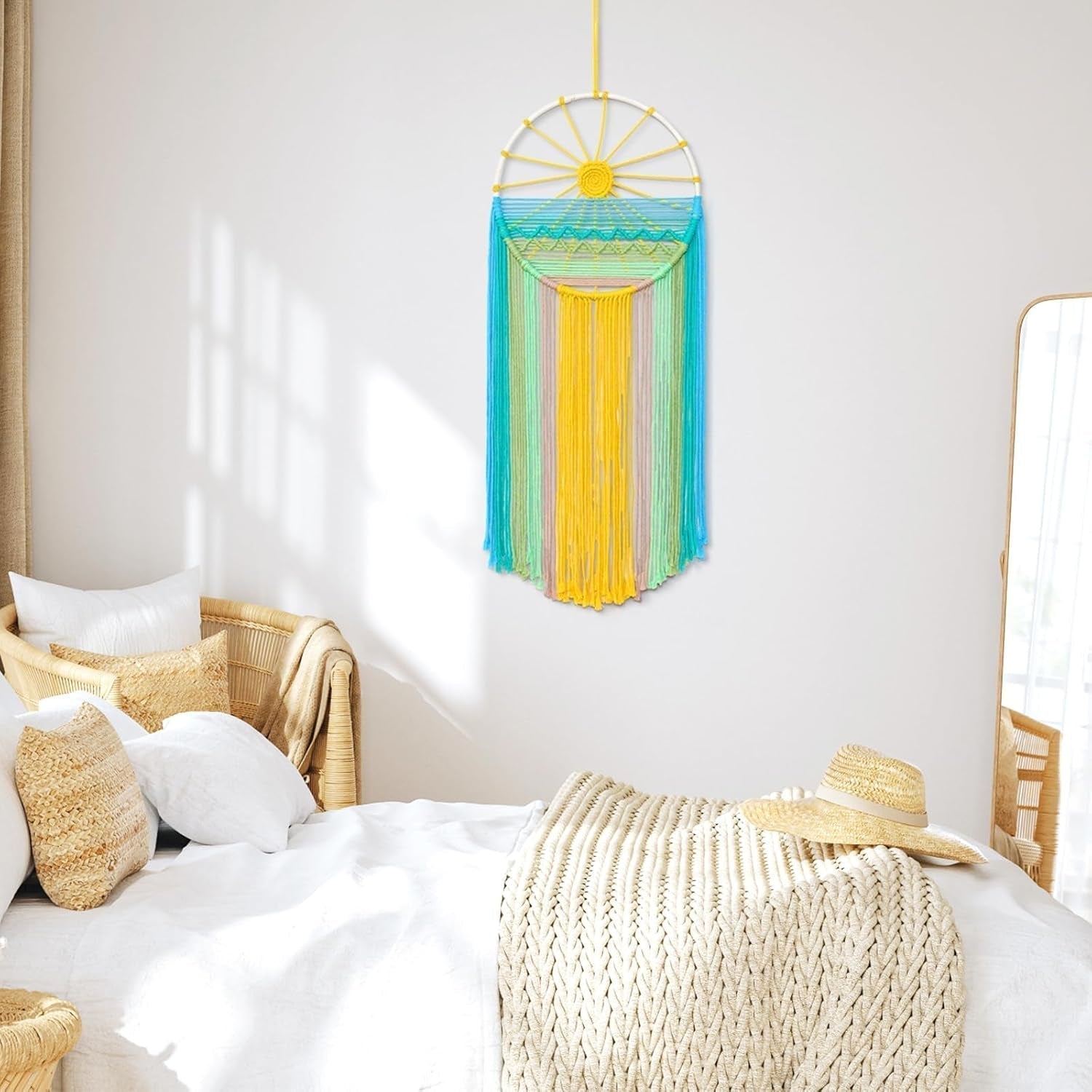 Tapiserie lomohoo dreamcatcher tapiterie model soare curcubeu camera Casa - Accesorii si Decoratiuni Naty Shop