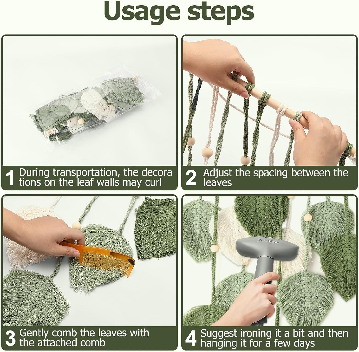 Tapiserie stil fereastra decorare 40cm verde Casa - Accesorii si Decoratiuni Naty Shop