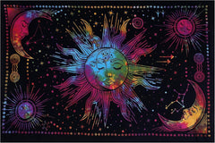 Tapiserie sun moon star spiritual asthetic rainbow bumbac Casa - Accesorii si Decoratiuni Naty Shop