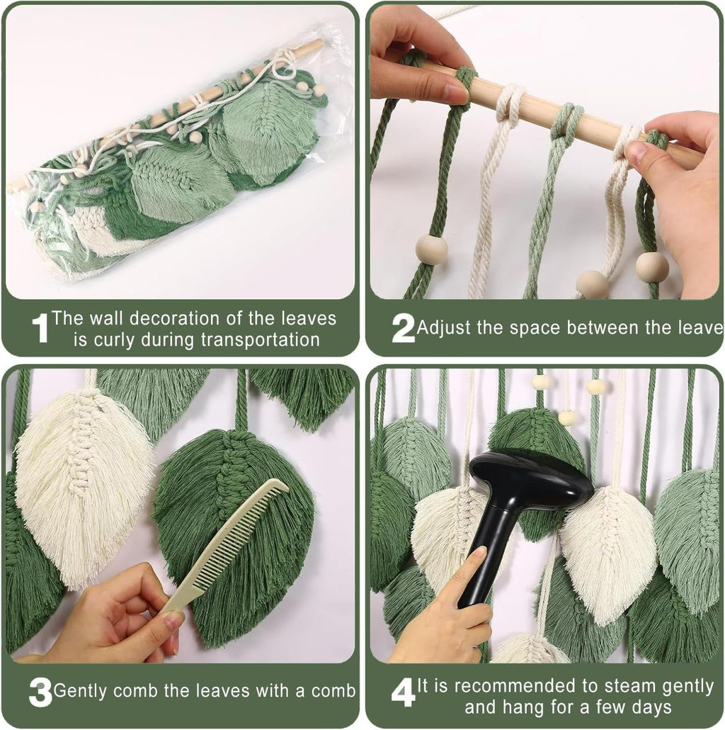 Tapiserie suspensie decoratie frunze tesute Casa - Accesorii si Decoratiuni Naty Shop