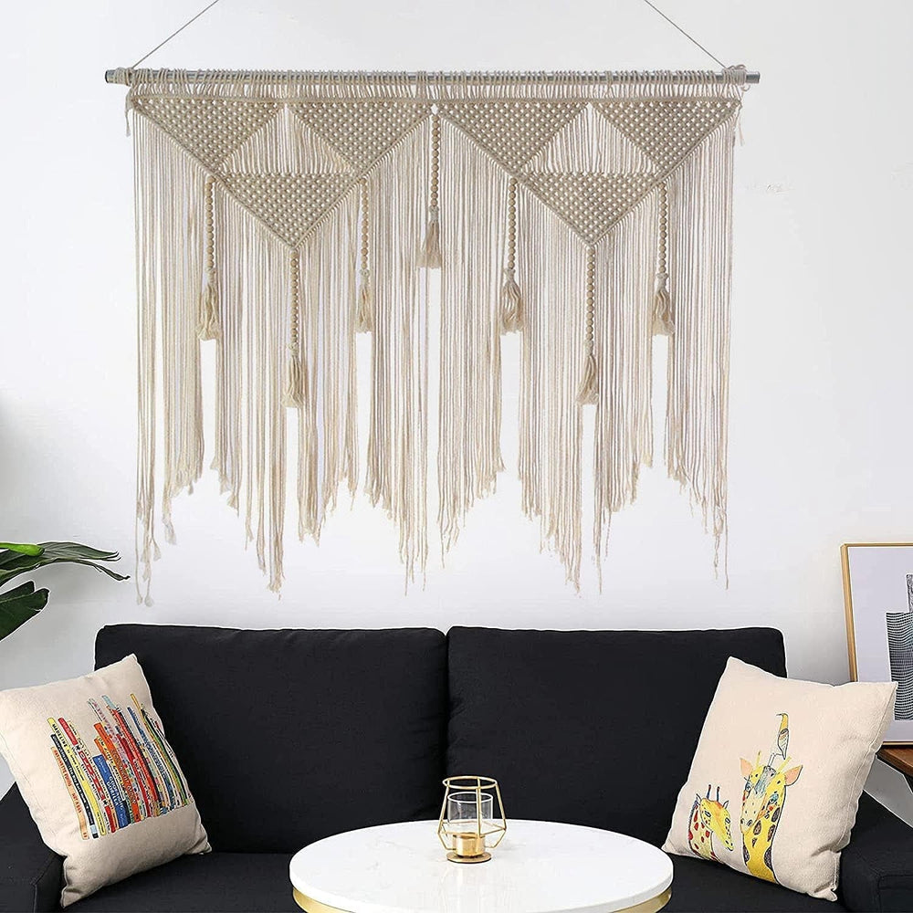 Tapiserie usa tesute bej tassel bedroom balcony Casa - Accesorii si Decoratiuni Naty Shop Default Title