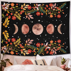Tapiserie yisumei estetica luna flori negru dimensiune Casa - Accesorii si Decoratiuni Naty Shop