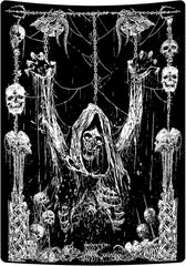 Tapiserie yrendenge craniu uman negru alb Casa - Accesorii si Decoratiuni Naty Shop Alb și negru 150L X 130B Cm