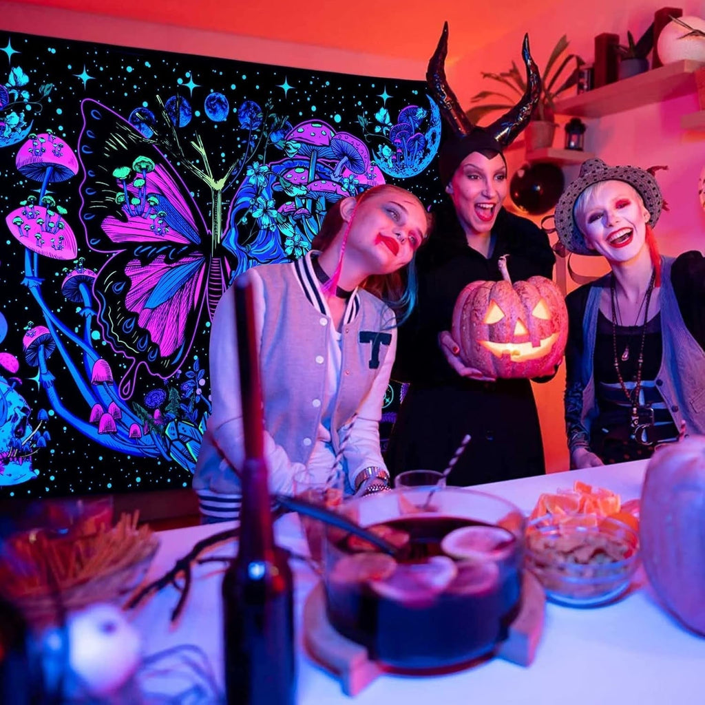 Tapiserie yrendenge tapiterie fluorescenta fluturi faza Casa - Accesorii si Decoratiuni Naty Shop