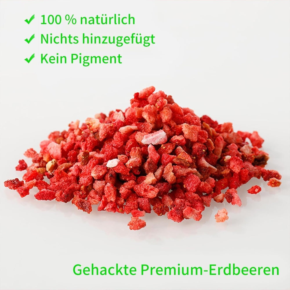 ULTHMOK căpșuni liofilizate 180 g - fără aditivi, căpșuni zdrobite din conserve practice Produse deshidratate Naty Shop