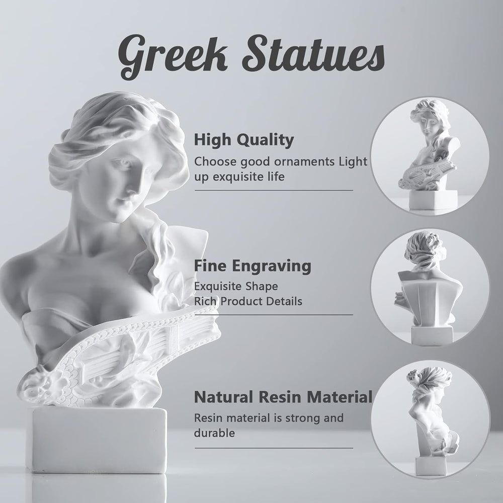 XMGZQ White Aphrodite Statue Sculpture, Resin Greek Mythology Bust Statue, for Coquette Room Decoration, Dark Academia Room Decoration, Bookshelves, Partition, Coffee Table Centrepiece Statuete si sculpturi Naty Shop